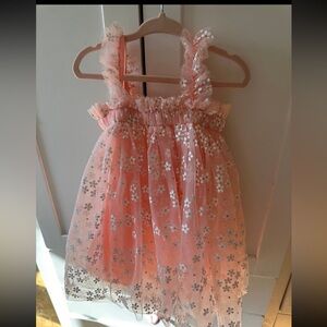 Charming Pink Dress with Floral Details